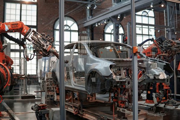 Automotive assembly line using aluminium components